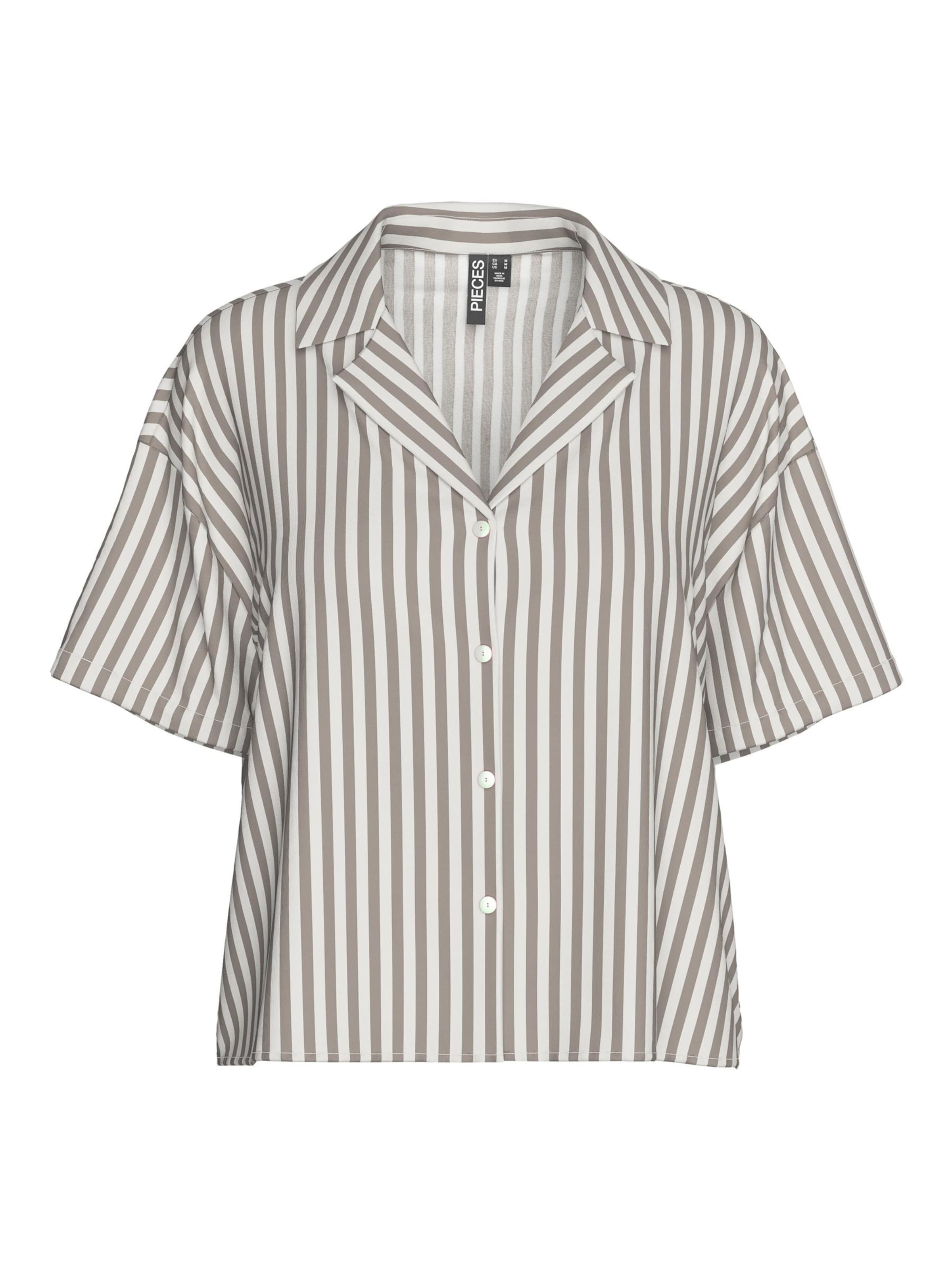 PIECES Bluse 'PCNya' in Grau: Vorderseite