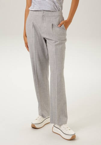 Aniston CASUAL Loose fit Pleated Pants in Grey: front