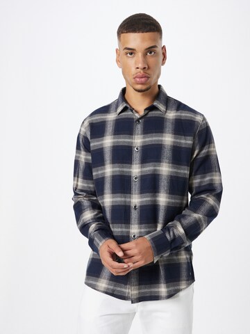 No Excess Regular fit Button Up Shirt in Blue: front