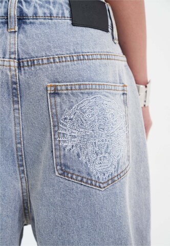 Ed Hardy Loosefit Jeans 'Crystal Roar' in Blauw