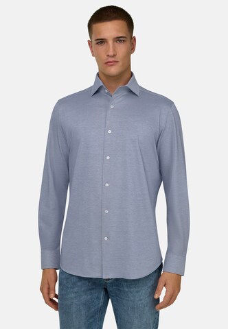 Coupe regular Chemise Boggi Milano en bleu : devant