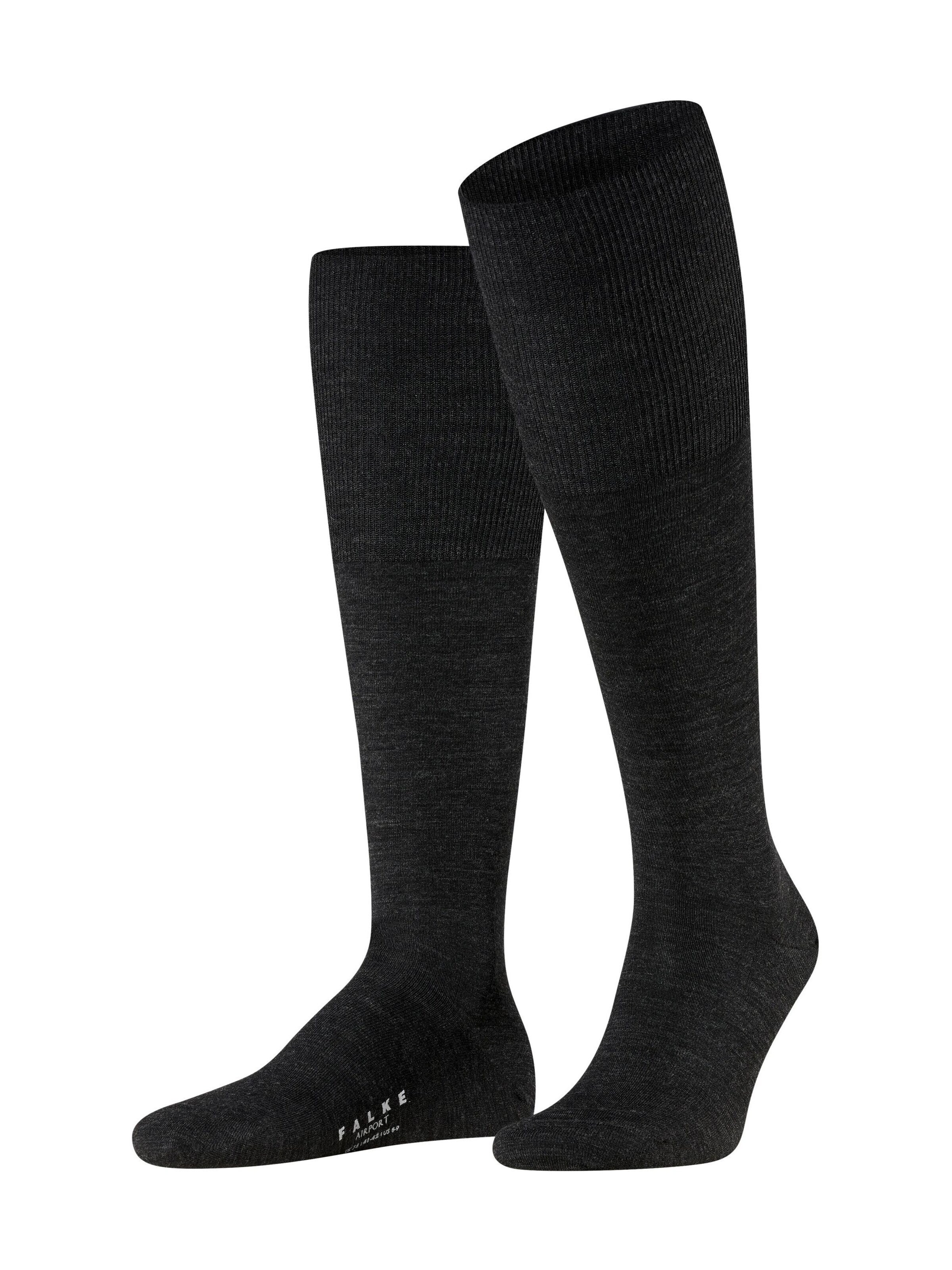 FALKE Knee High Socks 'Airport' in Grey: front