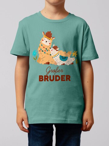 T-Shirt 'Lama Großer Bruder' watabout.kids en bleu : devant