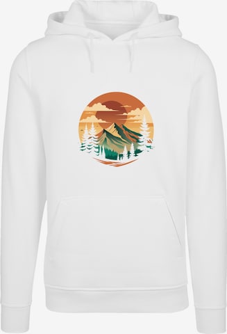 F4NT4STIC Sweatshirt 'Sonnenuntergang Berglandschaft' in Weiß: Vorderseite