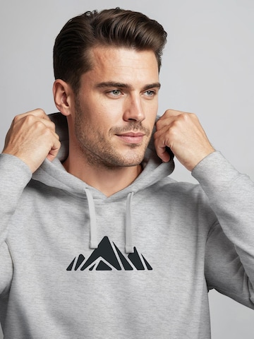 Neverless Sweatshirt 'Berg Polygon' in Grau