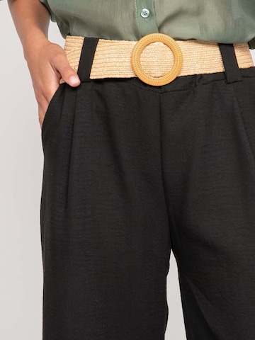 Regular Pantalon folklorique 'Pantalon de ville et ceinture ELOUVE' Dona Lisa en noir