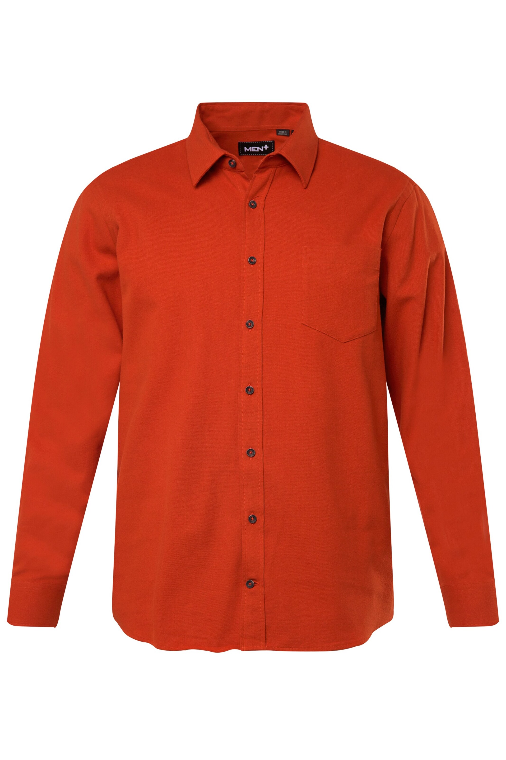Men Plus Comfort fit Overhemd in Oranje: voorkant