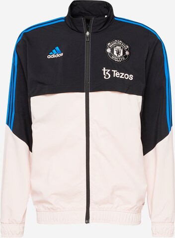 ADIDAS SPORTSWEAR Športna jakna 'Manchester United Condivo 22 Presentation' | črna barva: sprednja stran