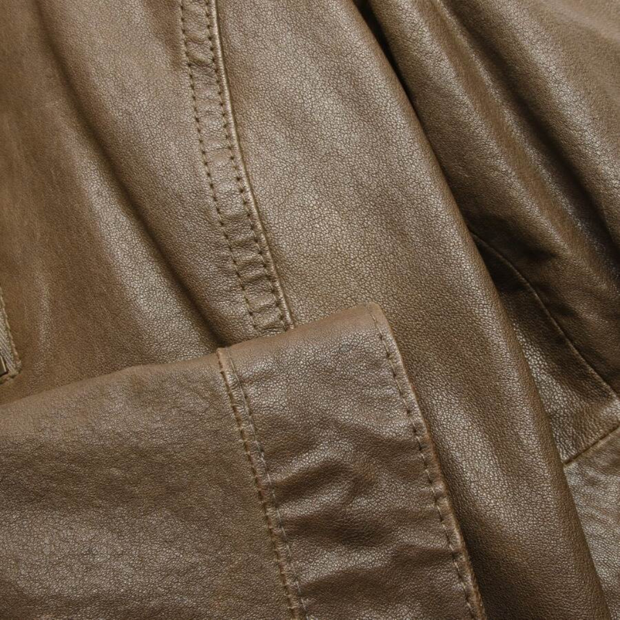 Michael Kors Lederjacke / Ledermantel L in Braun