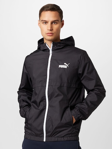 PUMA Athletic Jacket in Black: front