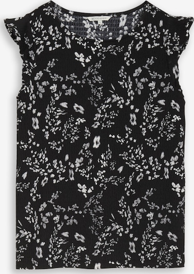 TOM TAILOR DENIM Top in XXL in hellgrau / schwarz / offwhite, Produktansicht