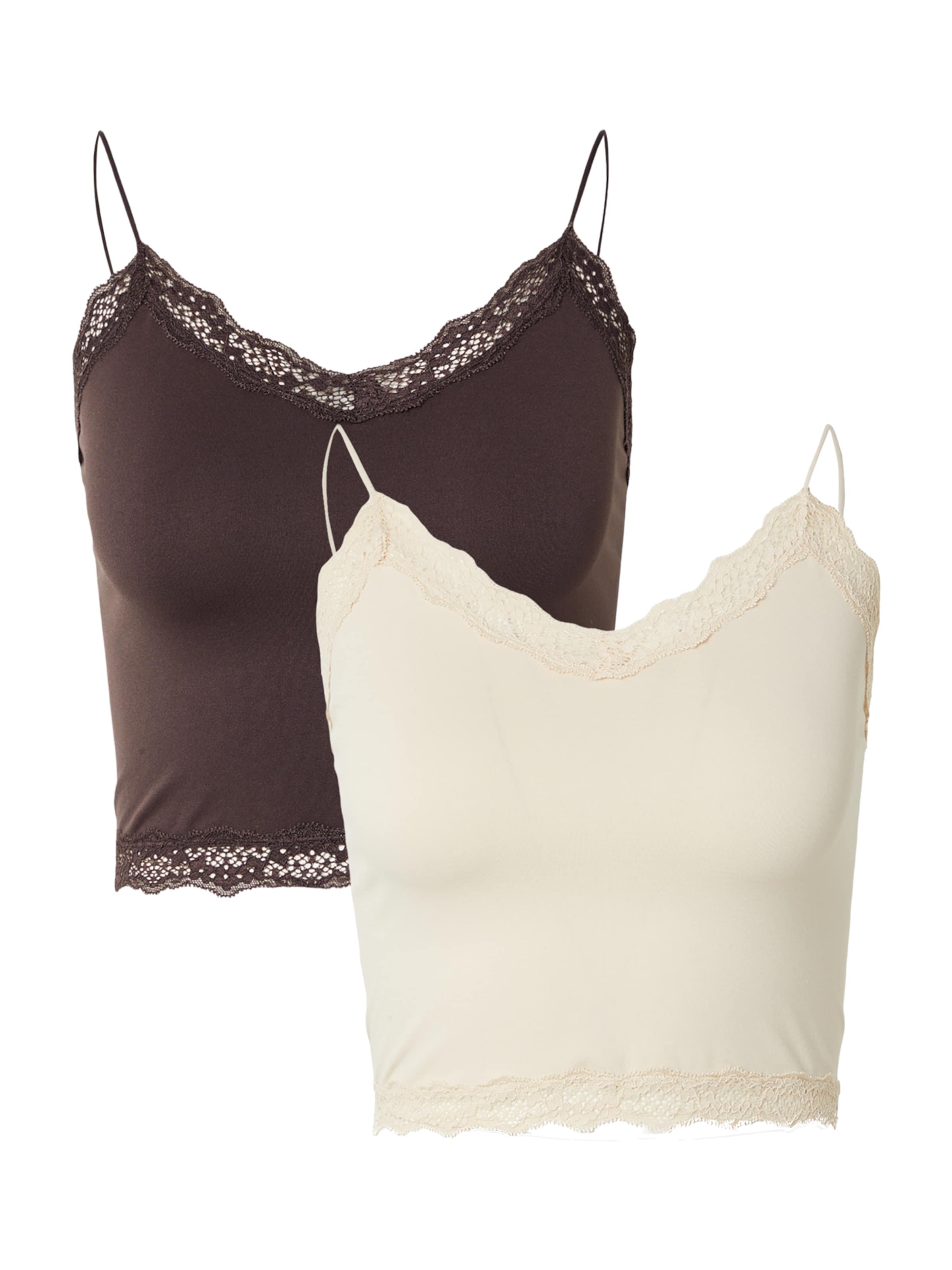 ONLY - Camiseta térmica 'ONLVicky' en beige: frente
