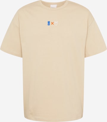 KnowledgeCotton Apparel T-Shirt 'WATERAID'  (GOTS) in Beige: predná strana