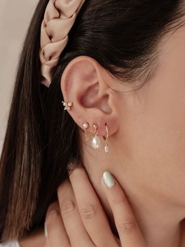 Hey Happiness - Pendientes 'Pearl Quartet' en oro