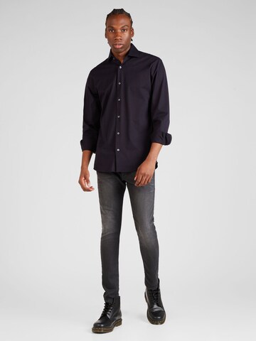 Bruun & Stengade Slim fit Overhemd 'Miller' in Blauw