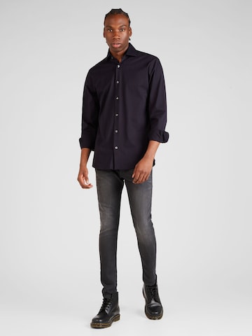 Bruun & Stengade Slim Fit Hemd 'Miller' in Blau