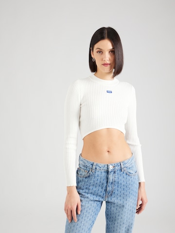 HUGO Blue - Pullover 'Succorie_B' em branco: frente