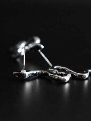 Nightini Earrings 'Schwarze Schlangen' in Silver