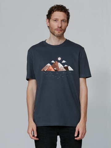 Watapparel Shirt ' Mountains & Moon ' in Grijs: voorkant