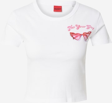 HUGO - Camiseta 'Delanor_2' en blanco: frente