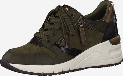 TAMARIS Baskets basses en bronze / kaki / noir, Vue avec produit