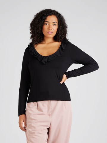 Guido Maria Kretschmer Curvy Shirt 'Cleo' in Black: front