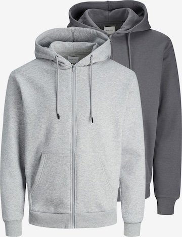 JACK & JONES Sweatjacke 'Bradley' in Grau: Vorderseite