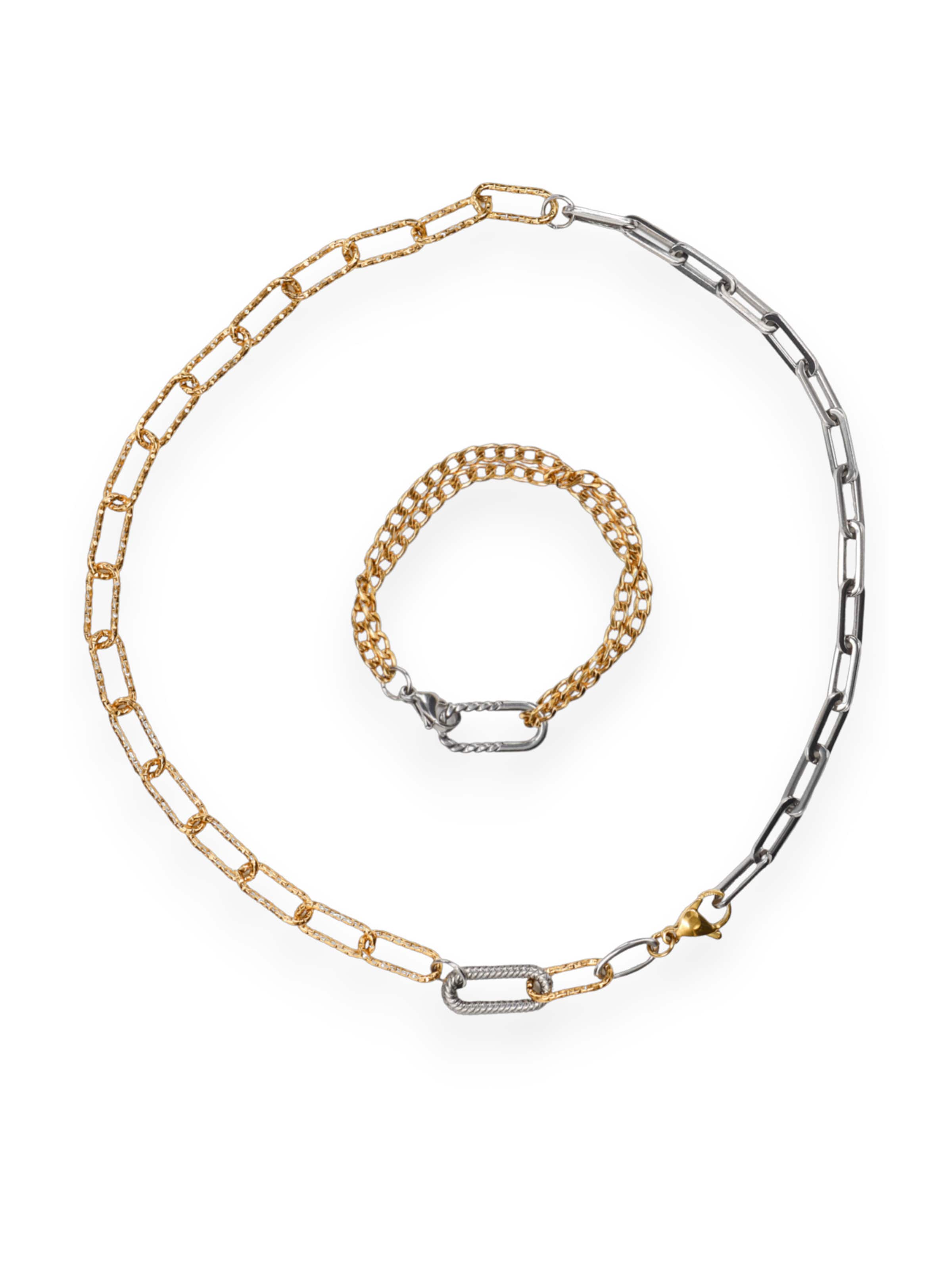 Set de bijuterii de la Fräulein Wunder pe auriu: față