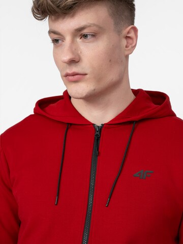 4F - Sudadera con cremallera deportiva en rojo