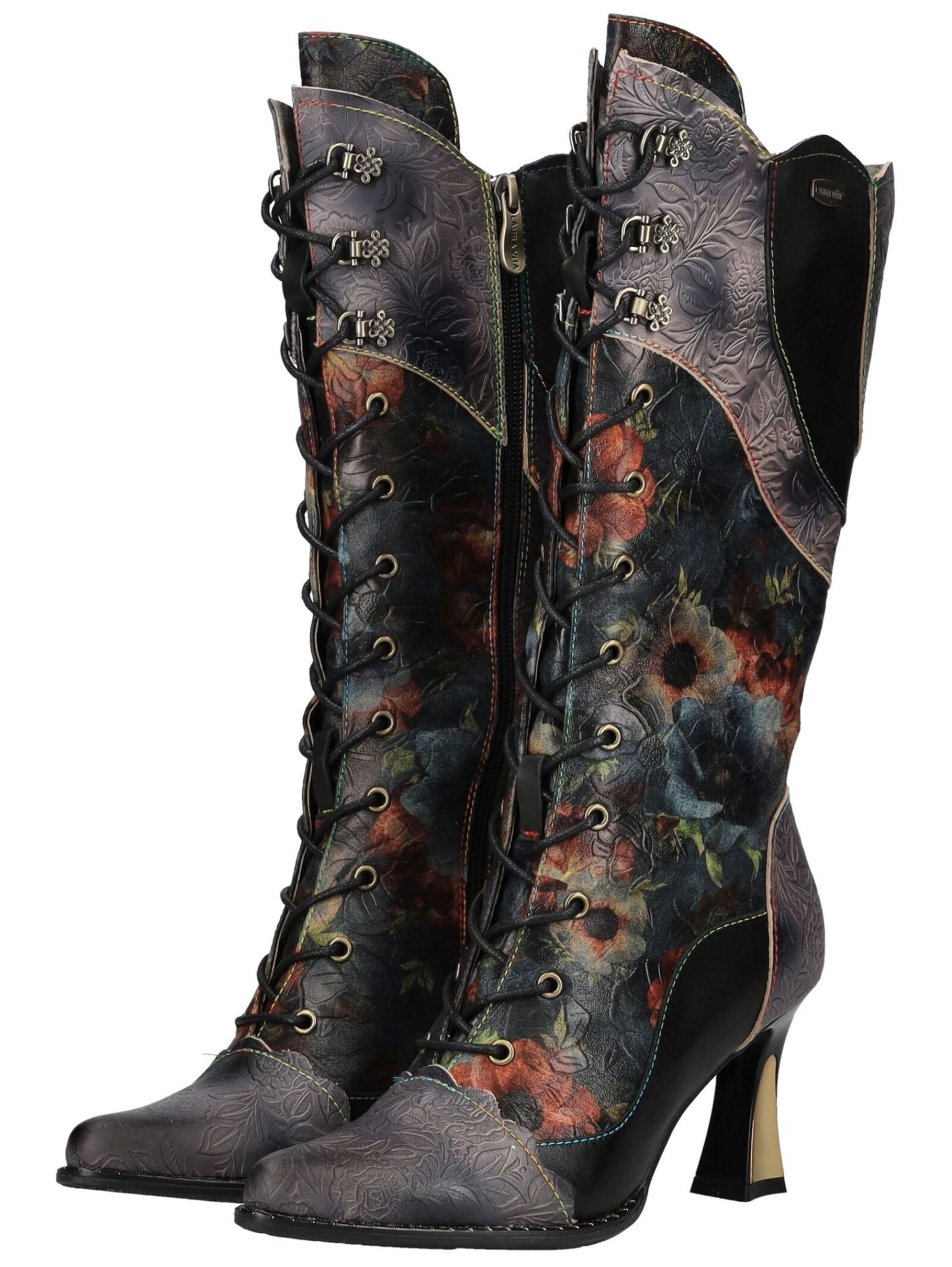 Laura Vita Lace-Up Boots in Black