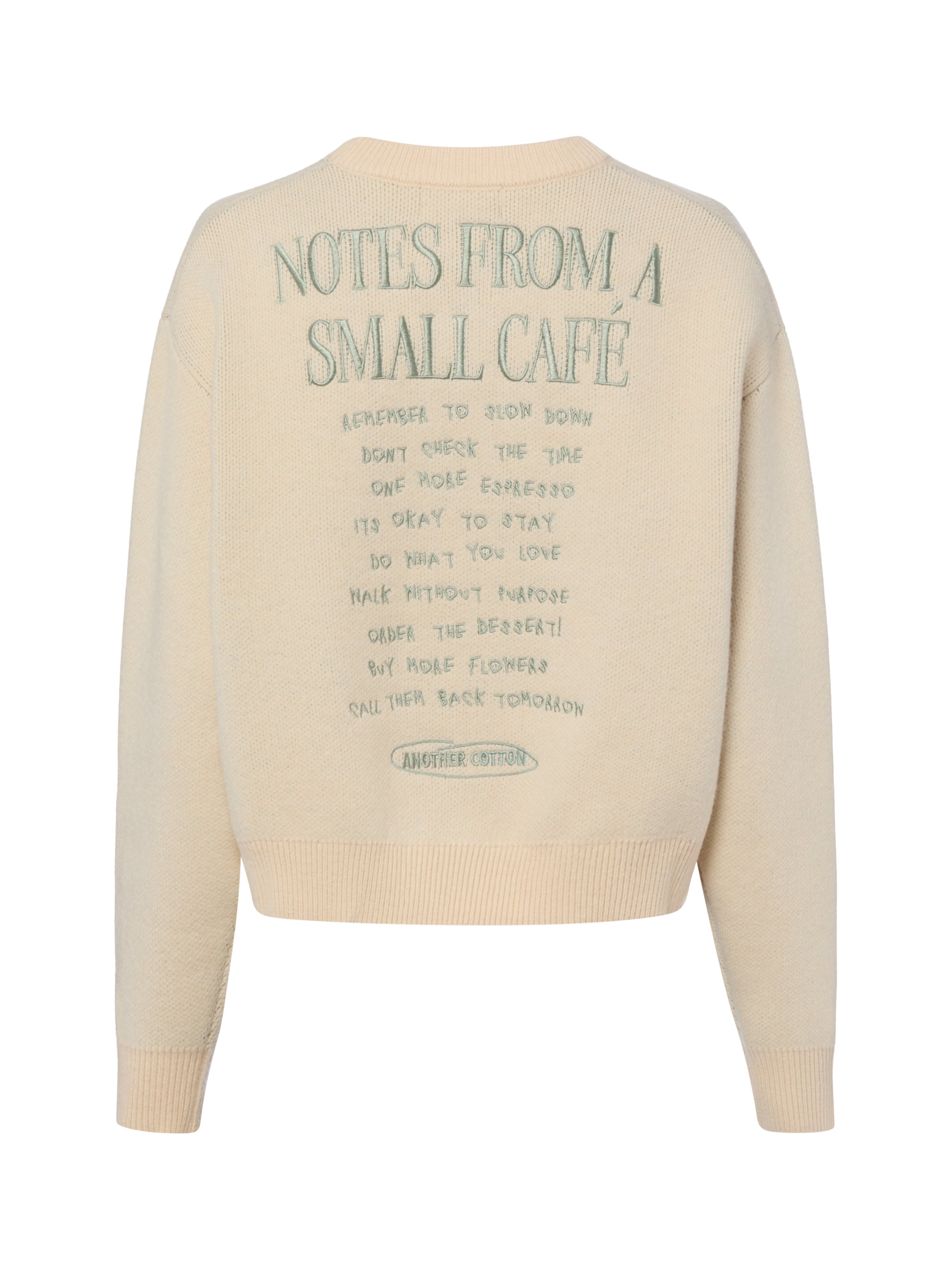 Another Cotton Lab Pullover ' Notes ' in Beige