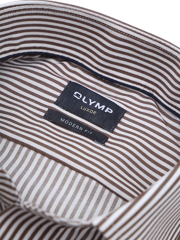 OLYMP Regular Fit Hemd 'Luxor'‌‌‌‌‌ in Braun