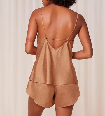 TRIUMPH Short Pajama Set 'Silky Sensuality' in Brown