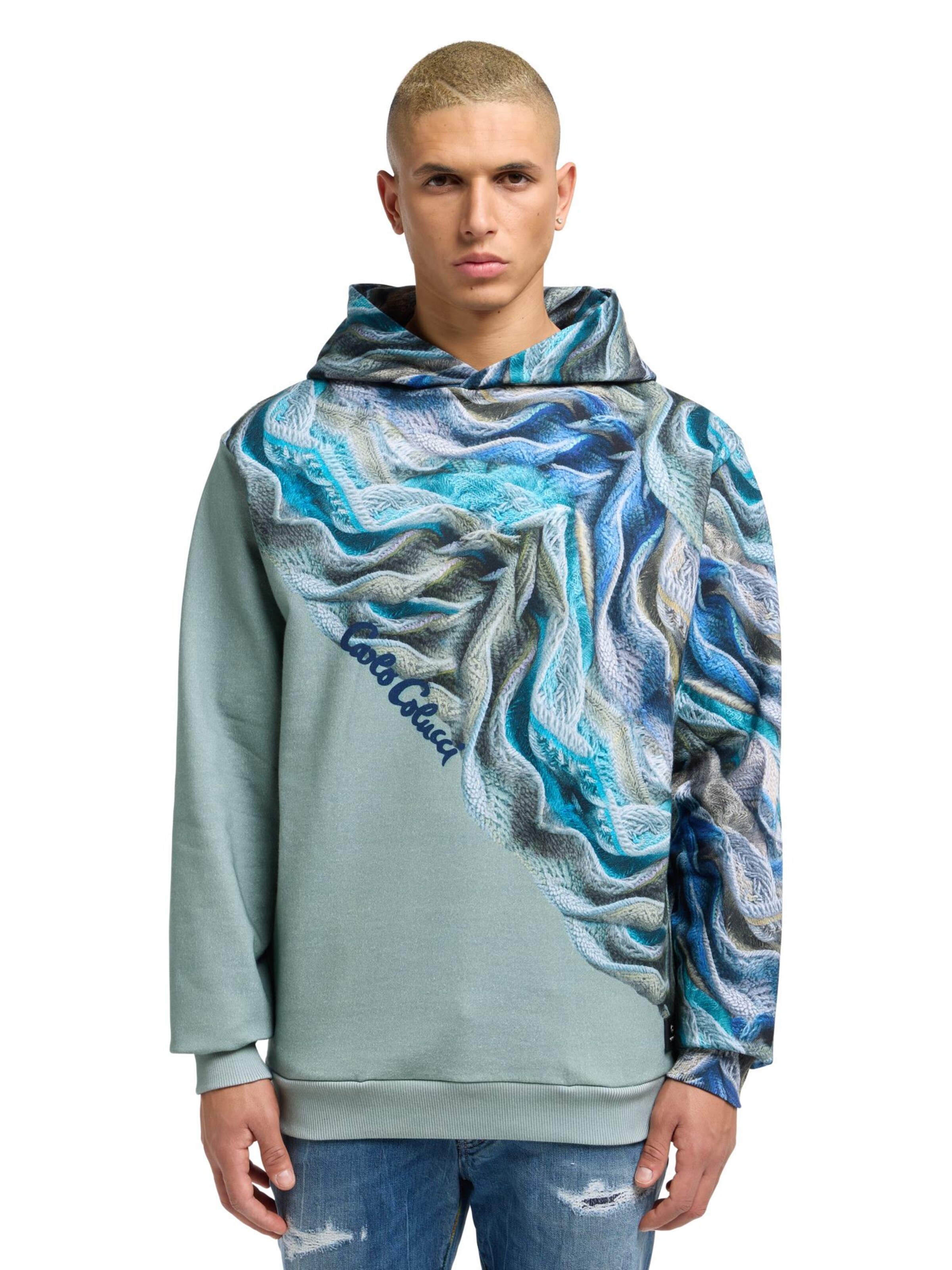 Carlo Colucci Sweatshirt 'Draicchio' in Groen: voorkant