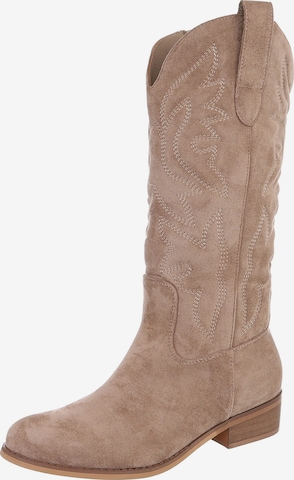 Ital-Design Cowboy Boots in Brown: front