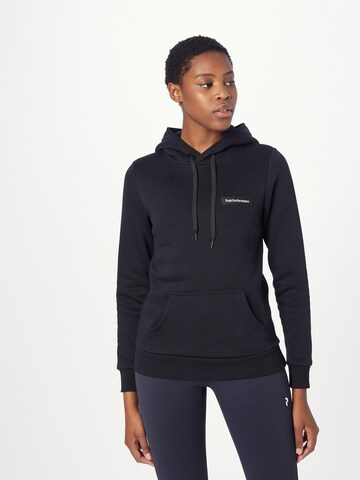 PEAK PERFORMANCE Sportief sweatshirt in Zwart: voorkant