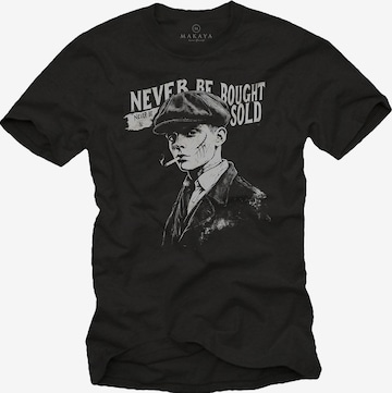 MAKAYA Shirt 'Never Be Bought' in Black: front