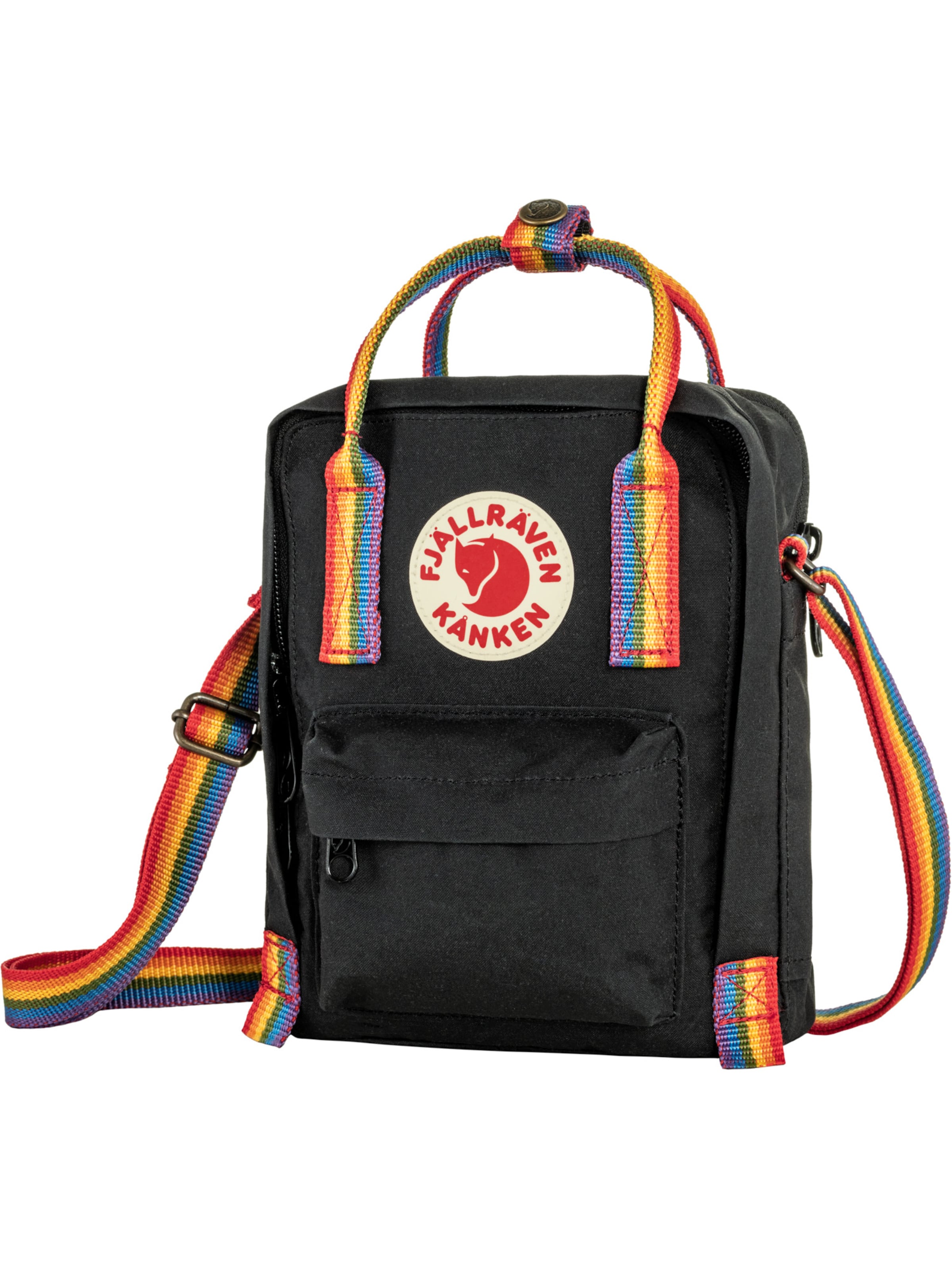 Borsa a tracolla ' Kanken Rainbow Sling ' di Fjällräven in nero: frontale