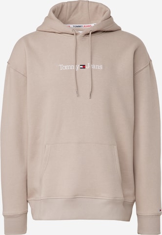 Tommy Jeans Mikina – béžová: přední strana