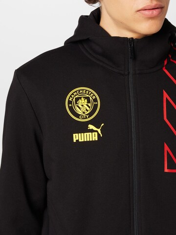 PUMA Спортна жилетка с качулка 'Manchester City F.C.' в черно