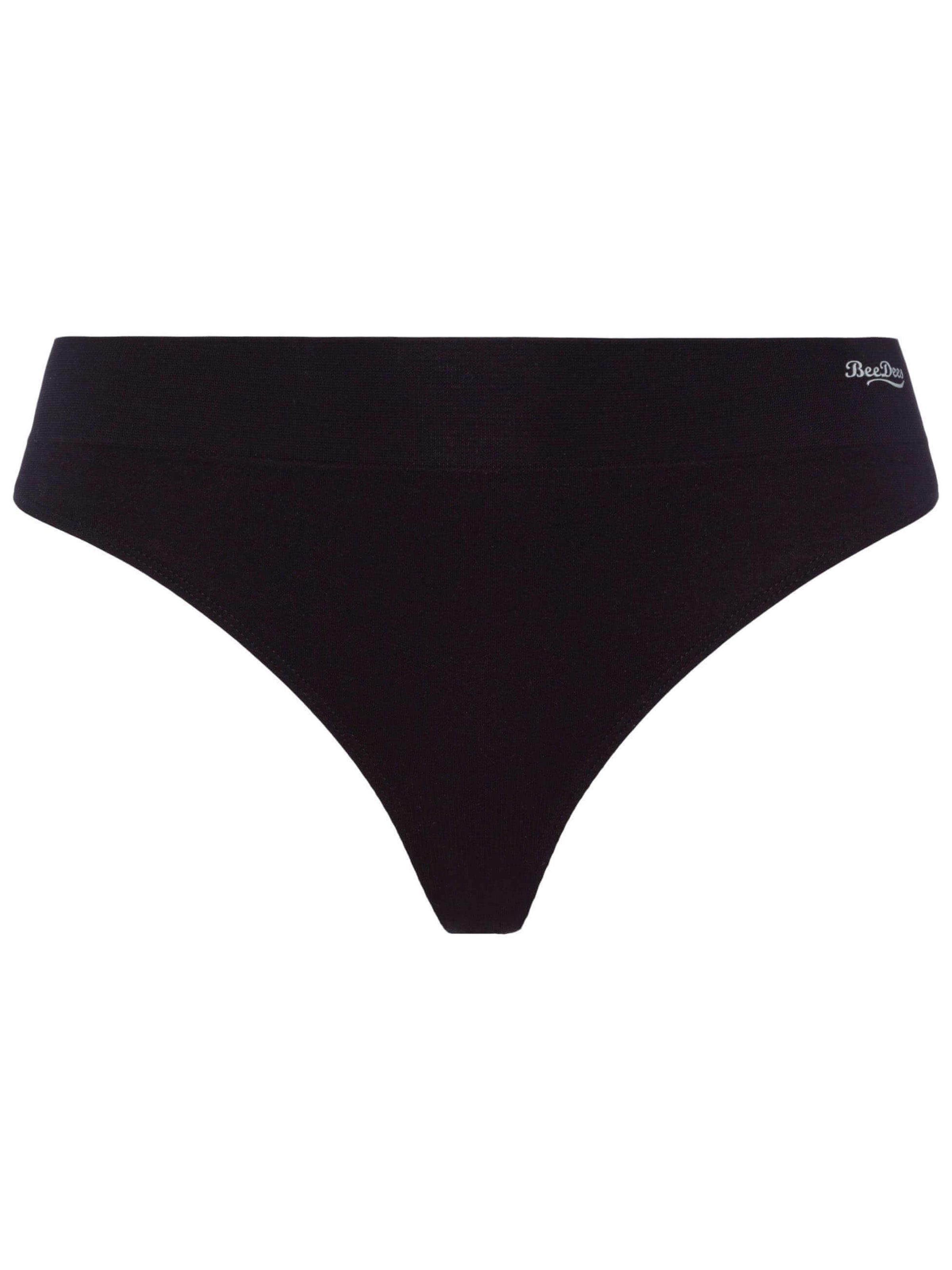 BeeDees Thong 'Boxer-String Comfee String' in Black: front