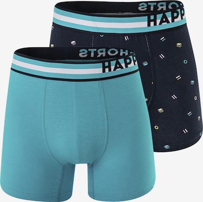 Happy Shorts Boxers en bleu nuit / aqua / noir / blanc, Vue avec produit