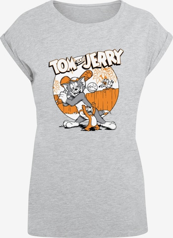 ABSOLUTE CULT Shirt 'Tom And Jerry - Baseball' in Grijs: voorkant
