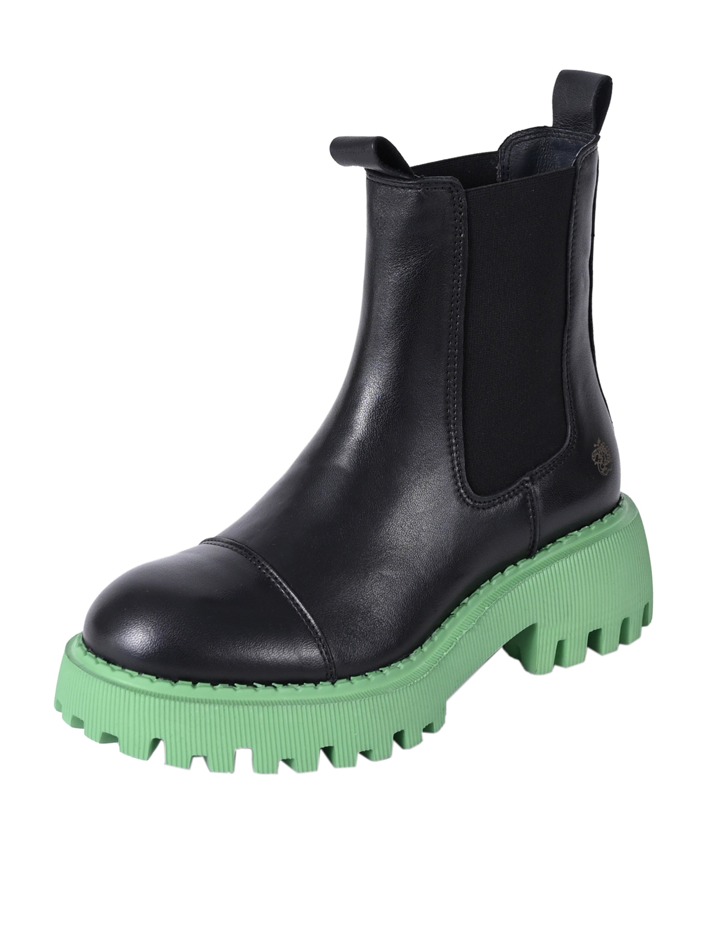 Apple of Eden Chelsea boots 'FLO' in Zwart: voorkant