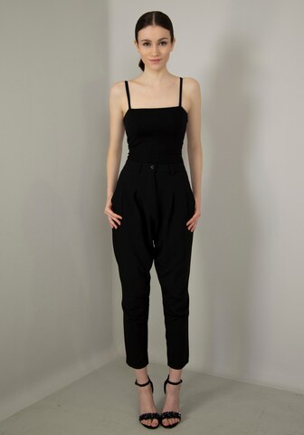 IMPERIAL Loose fit Pleat-Front Pants in Black