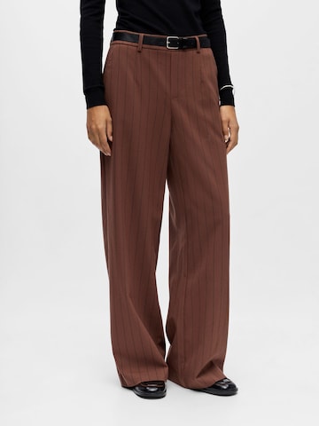 OBJECT Wide Leg Hose 'LISA' in Braun: Vorderseite