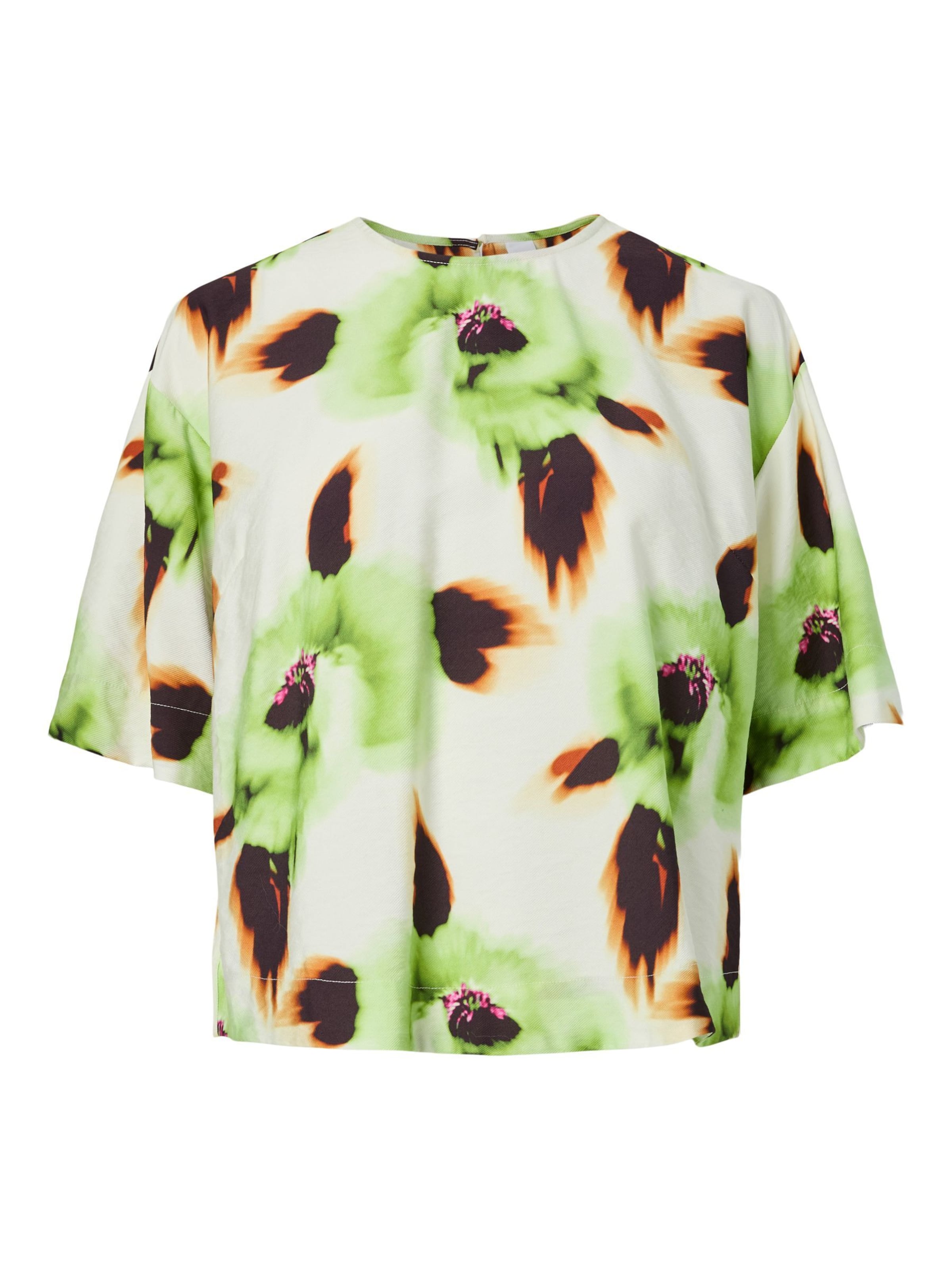 Camicia da donna 'YASLoria' in M YAS di colore marrone chiaro / marrone scuro / kiwi / bianco, Visualizzazione prodotti