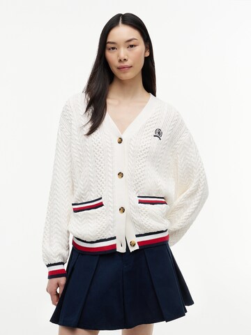 Tommy Jeans Strickjacke in Weiß: Vorderseite