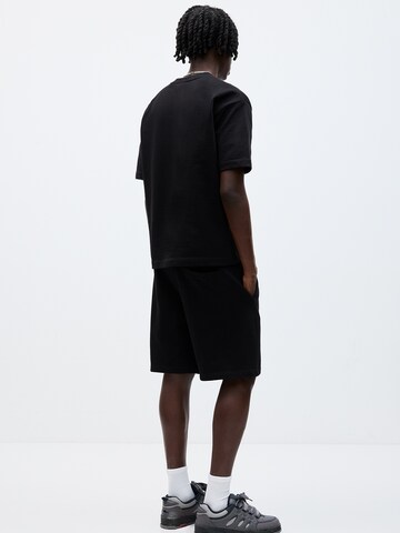 Pull&Bear Loosefit Kalhoty – černá