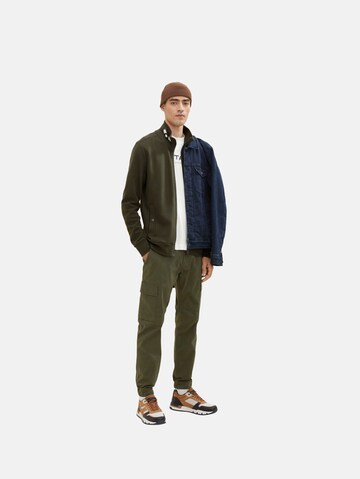 TOM TAILOR Zip-Up Hoodie in Green